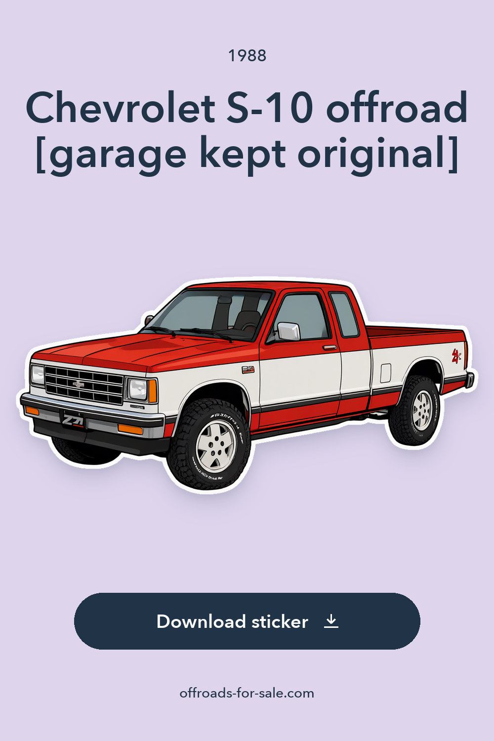 1988 Chevrolet S-10 offroad [garage kept original] sticker preview